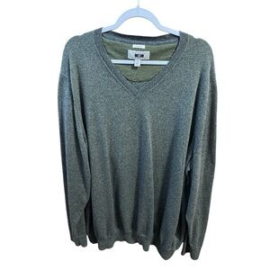 Joseph Abboud Mens Knit Sweater V Neck Long Sleeve Green Marbled Size 3X Comfy